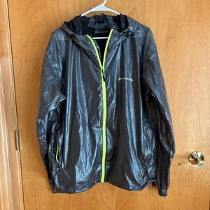 Compass 360 Mens Gray Lightweight Hooded‎ Jacket Rain Windbreaker Large